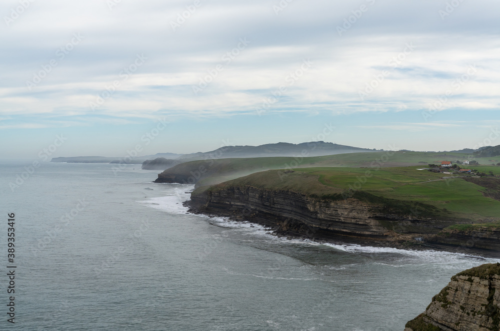 view of the cliffs and ocast in Cantabria in northern Spain