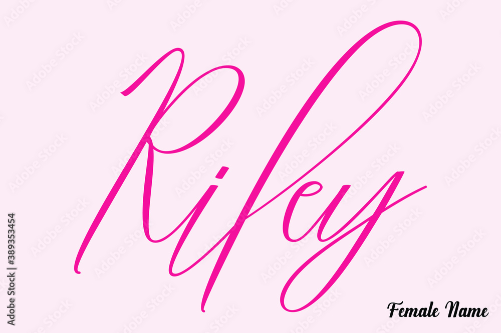 Riley-Female Name Calligraphy Cursive Dork Pink Color Text on Light Pink Background