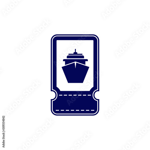Ship Ticket icon design logo vector template, Icon Symbol, Creative design concept