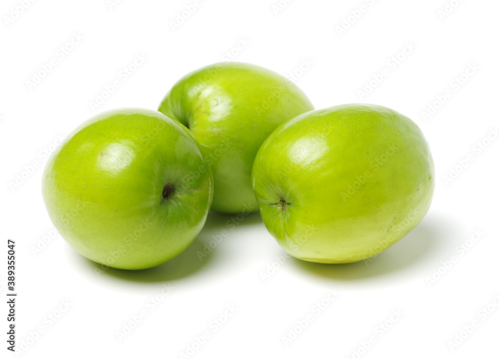 Fresh juicy green jujube isolated on white background Fresh juicy green jujube isolated on white background