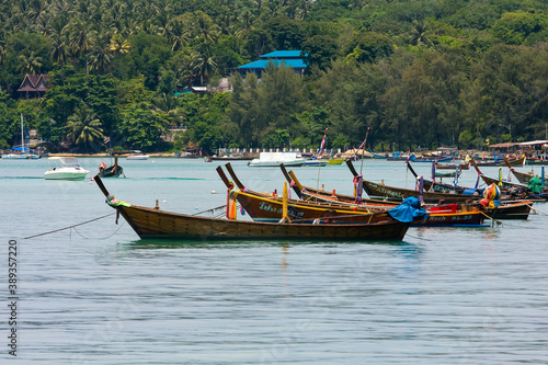 Longtsailboats near Beach of Laem Sing   Phuket  Andaman Sea  Thailand  Asia