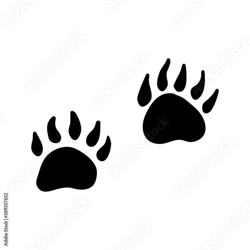 Hand drawn vector bear trail clipart. Isolated on white background drawing for prints, poster, cute stationery, travel design. High quality illustration