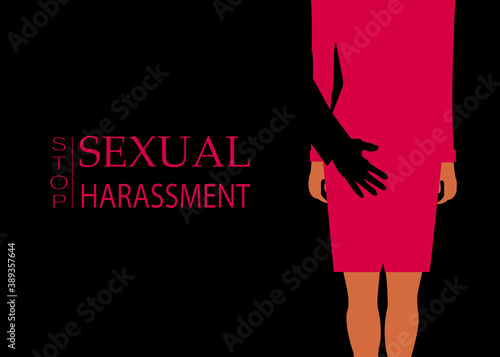 Boss is touching his secretary's ass to harassing her in a business office, sexual harassment concept isolated