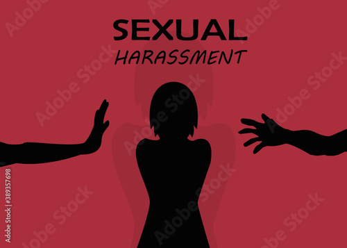 Young women is scared for sexual harassment from her boss in a business office
