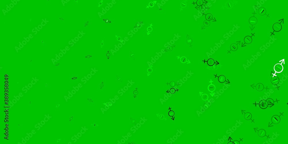 Light Green, Yellow vector backdrop with woman's power symbols. Light Green, Yellow vector backdrop with woman's power symbols.