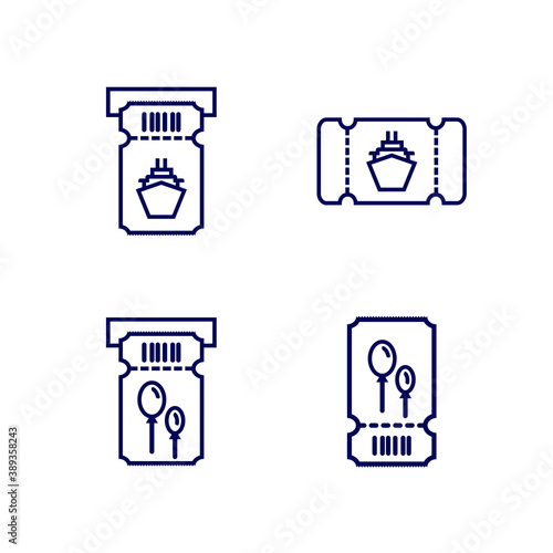 Set of Ticket icon design logo vector template, Icon Symbol, Creative design concept