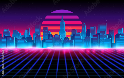 Futuristic city anescpae abstracts.Future theme concept background.vector and illustration
