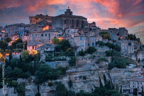 Gordes Town in Provence,France at Twilight
