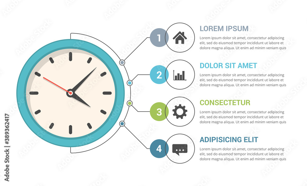 Infographic Template with Clock Infographic Template with Clock