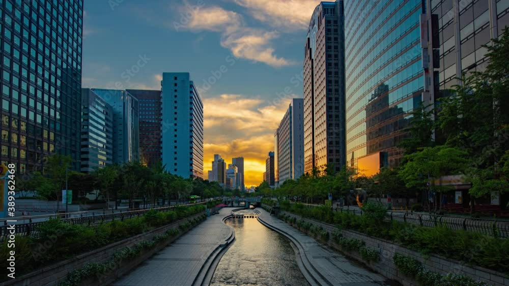 View morning of downtown at in seoul city south korea View morning of downtown at in seoul city south korea