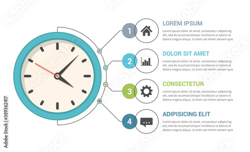 Infographic Template with Clock
