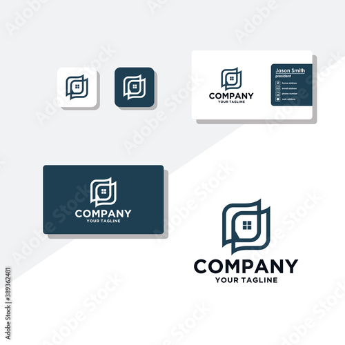 building concept logo design business card vector