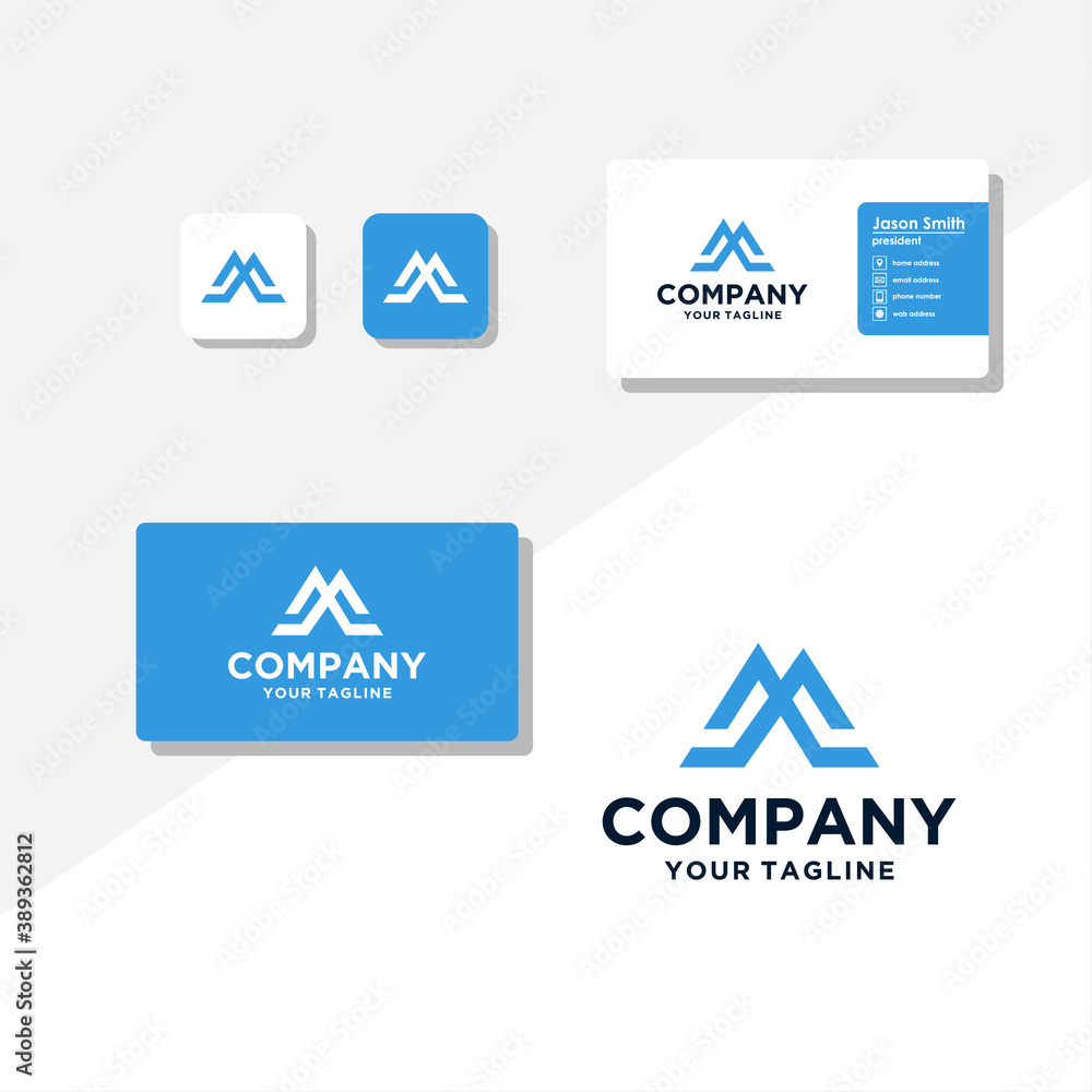 M concept logo design business card vector template M concept logo design business card vector template