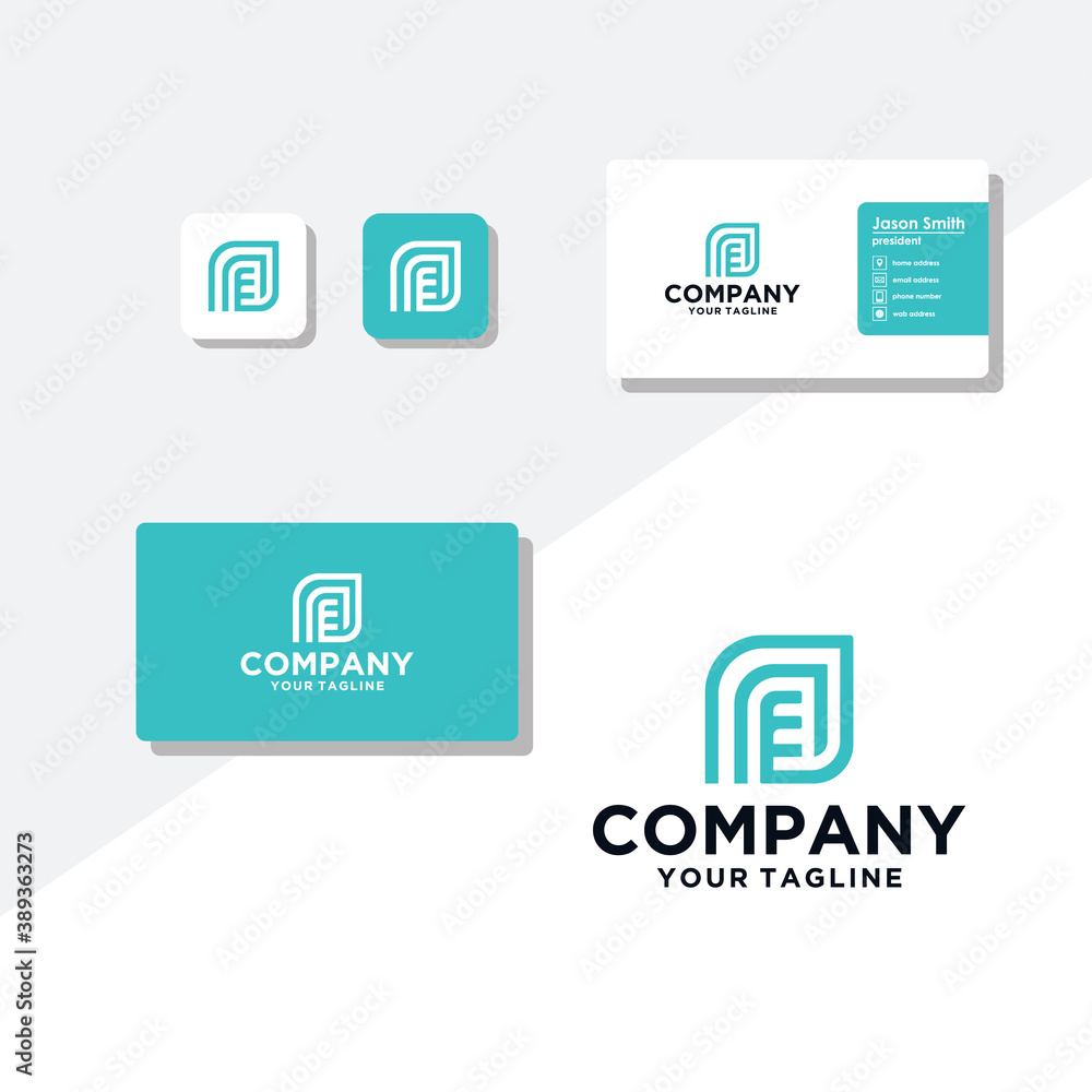 P concept logo design business card vector