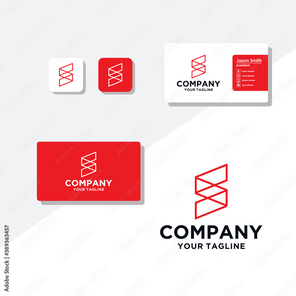 S concept logo design business card vector