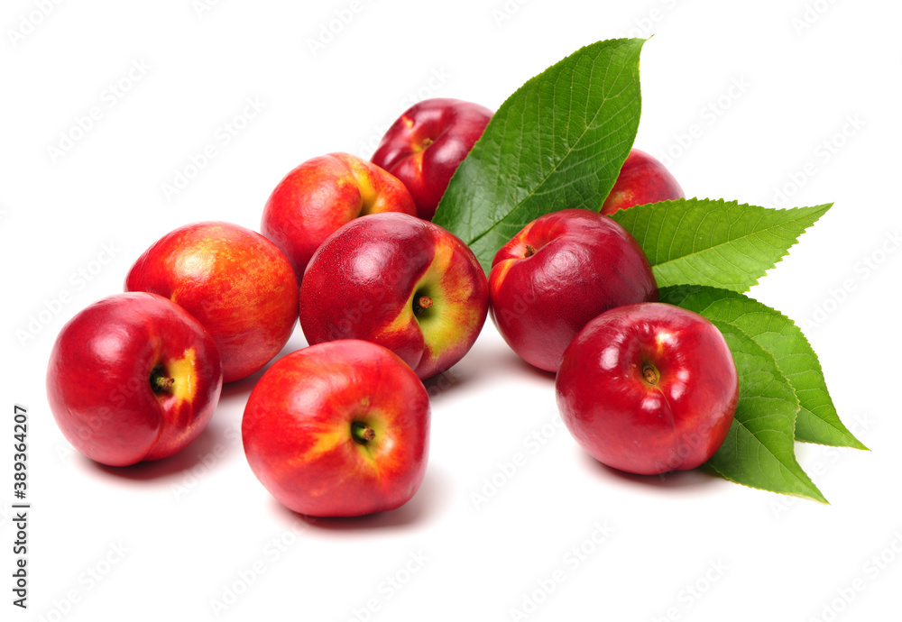 ripe nectarine on white background ripe nectarine on white background