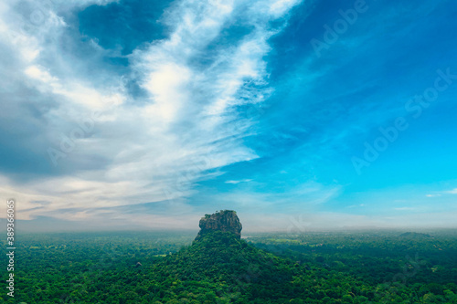 Sigiriya Rock with Beautiful Sky