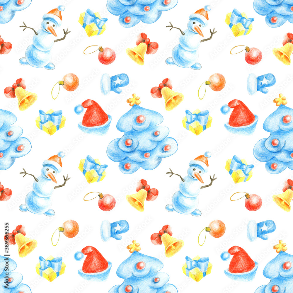New year seamless pattern. New year seamless pattern.