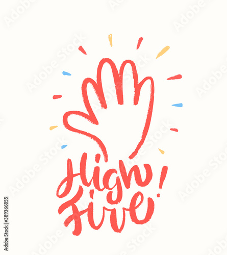 High five. Greeting card.
