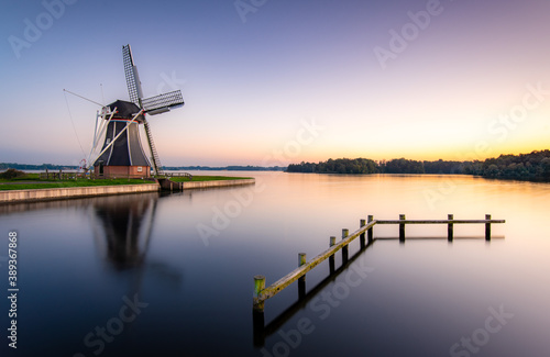 'De Helper' mill at Paterswoldsemeer, Groningen, The Netherlands. I saw the pictures of this place with lights on during the blue hour. I waited until I was very cold, but the lights never went on.