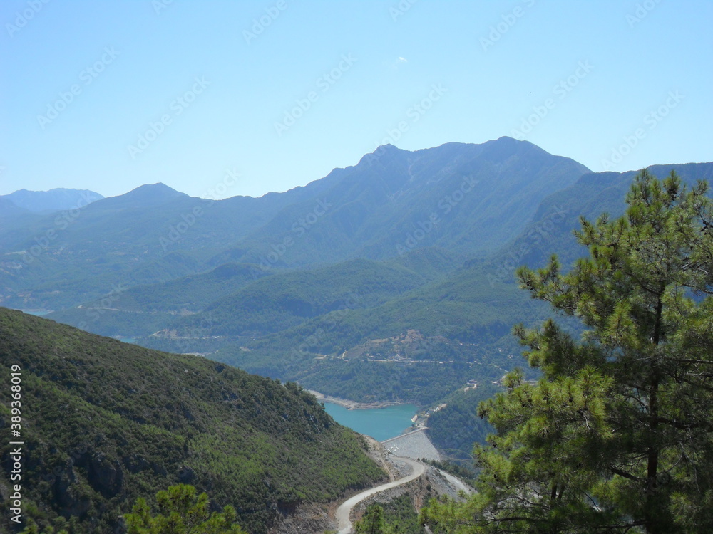 Paragliding and hiking in the Taurus mountains outside of Alanya in the Antalya region of Turkey