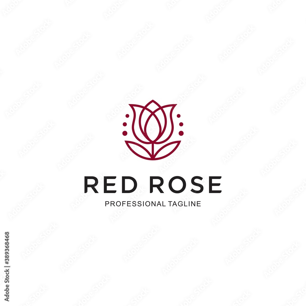 Rose vector logo design template