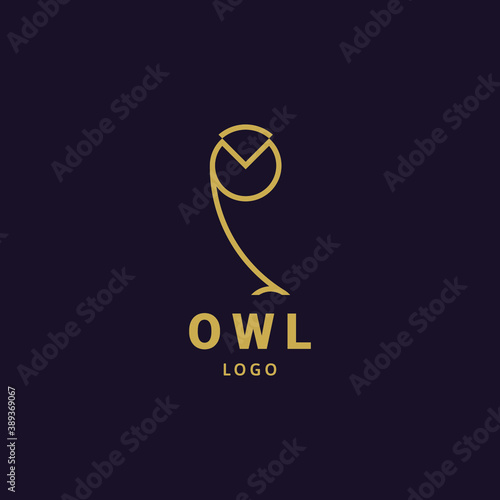 Elegant owl premium logo minimalist. Template Creative Design vector. Graphic Symbol for Corporate Business Identity. Creative Vector graphic element.