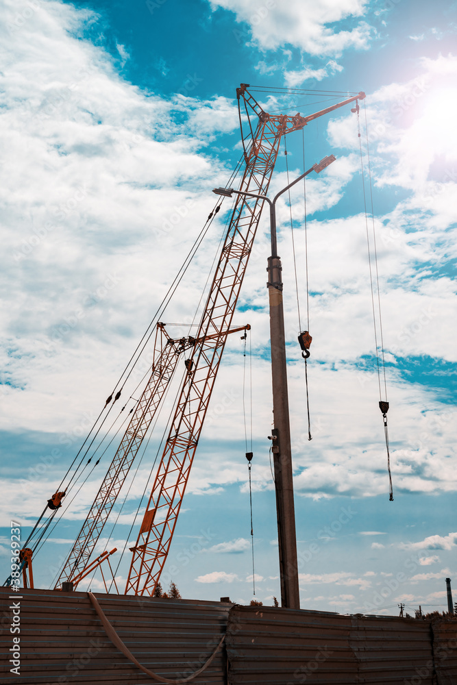 Construction crane against the sky