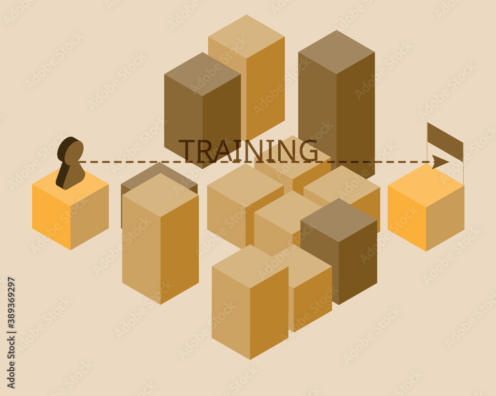 Fototapeta premium how training helps reach goal vector