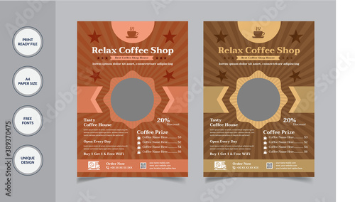  Vector Coffee House Flyer, & Poster Template