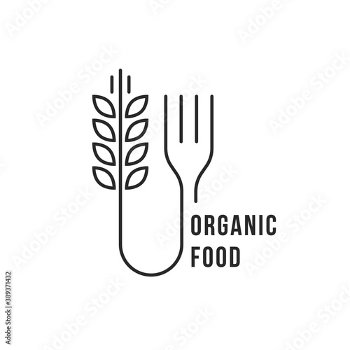 linear wheat with fork like organic food