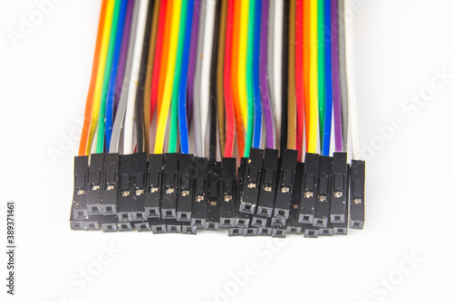 Electric cable isolated on white background.