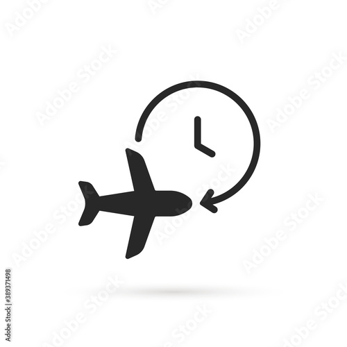 black air plane with timer icon