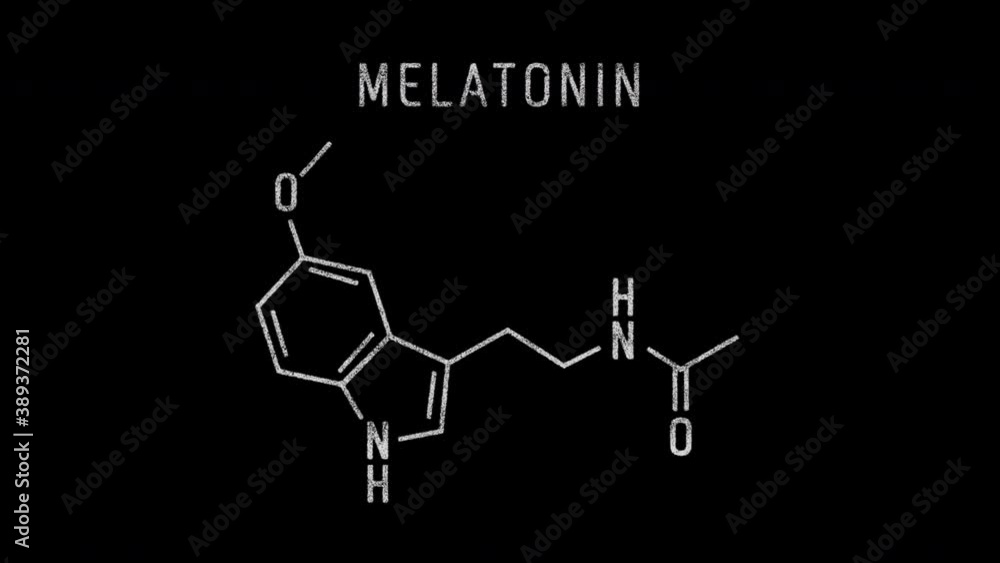 Melatonin Molecular Structure Symbol Sketch or Drawing Animation on ...