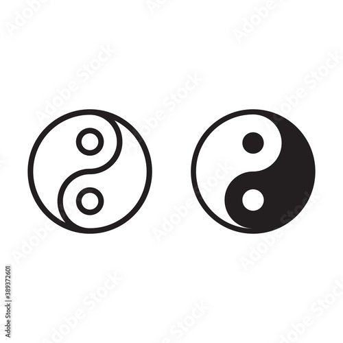 Black and white icon. yin yang