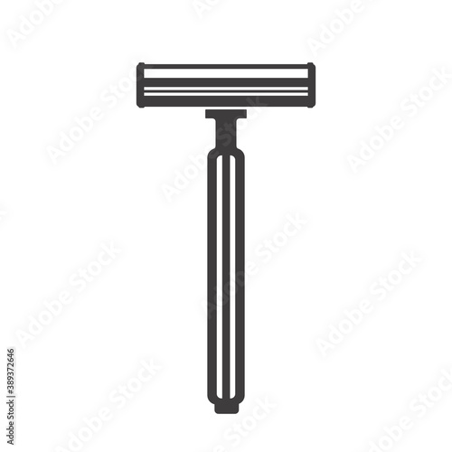 Disposable Razor Shaving Icon - Black Vector Illustration Art