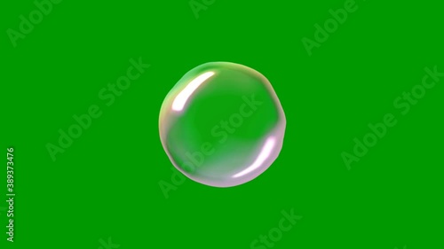Soap bubble motion graphics with green screen background