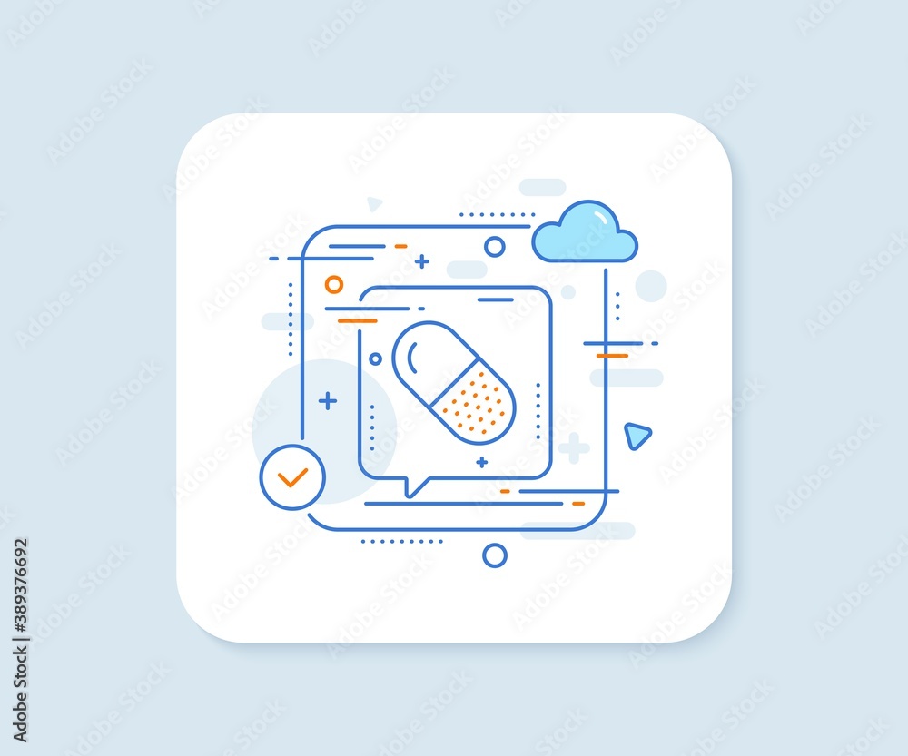Capsule pill line icon. Abstract vector button. Medical drugs sign. Pharmacy medication symbol. Capsule pill line icon. Speech bubble concept. Vector Capsule pill line icon. Abstract vector button. Medical drugs sign. Pharmacy medication symbol. Capsule pill line icon. Speech bubble concept. Vector