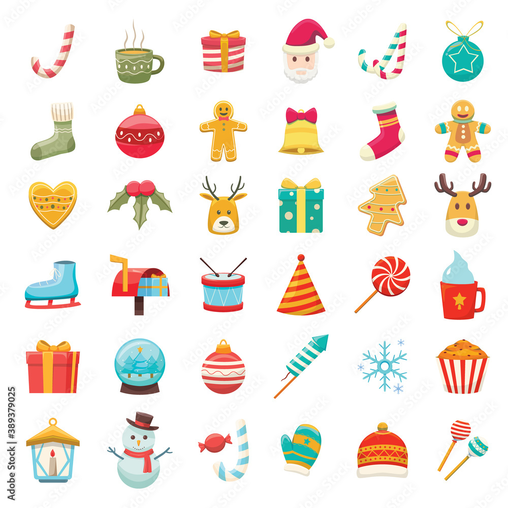 Christmas Holiday Icon Collection Set Christmas Holiday Icon Collection Set