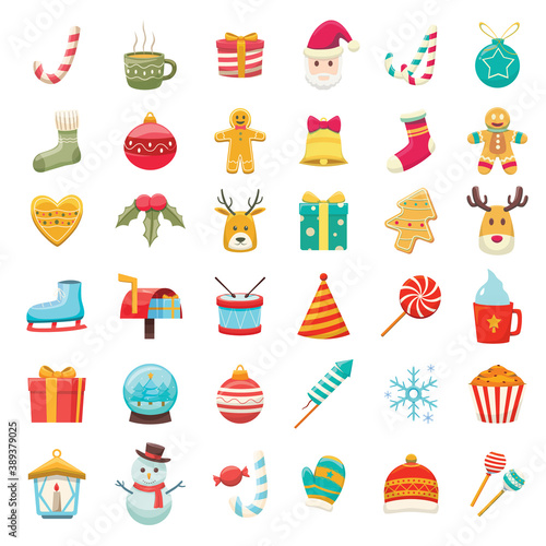 Christmas Holiday Icon Collection Set