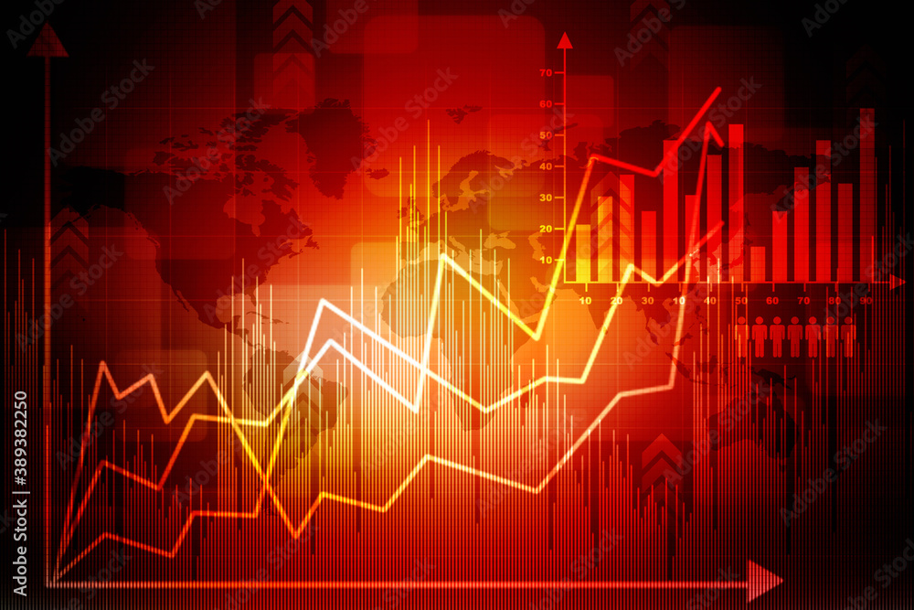 2d rendering Stock market online business concept. business Graph 2d rendering Stock market online business concept. business Graph