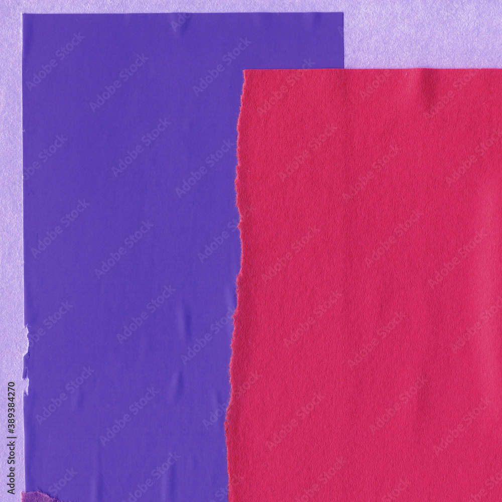 Blue and violet torn paper collage close-up. Texture made from various paper and cardboard parts. Damaged old paper background. Vintage blank wallpaper. Material design backdrop. Blue and violet torn paper collage close-up. Texture made from various paper and cardboard parts. Damaged old paper background. Vintage blank wallpaper. Material design backdrop.