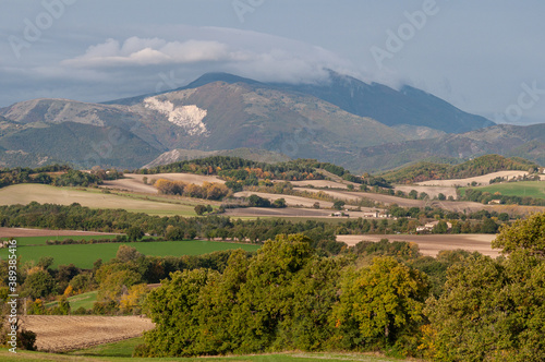 cagli landscape nerone Mountain in winter marche italy photo