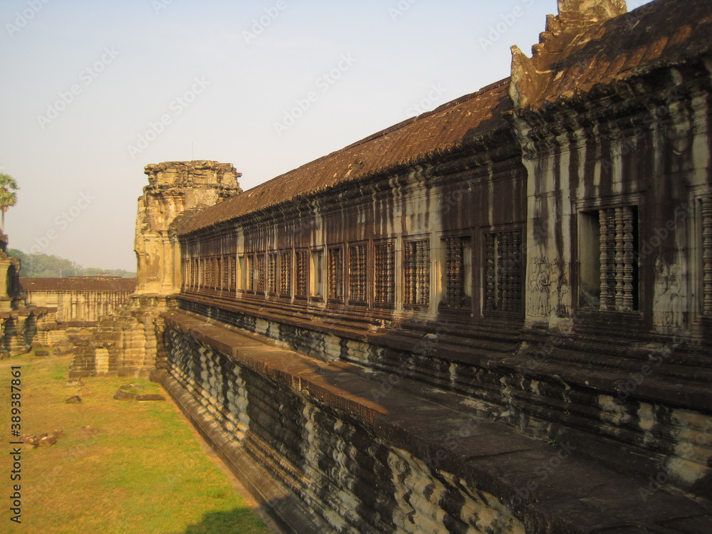 Sunrise over the ancient temple complexes of Angkor Wat in Siem Reap, Cambodia