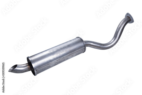 Car muffler pipe isolated on white background