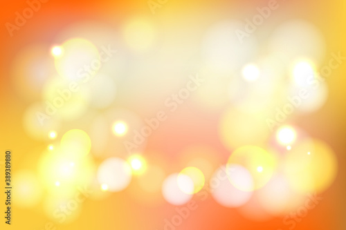 Abstract background with bokeh. Orange color bokeh background. Warm Autumn tone bokeh design. Vector illustration.