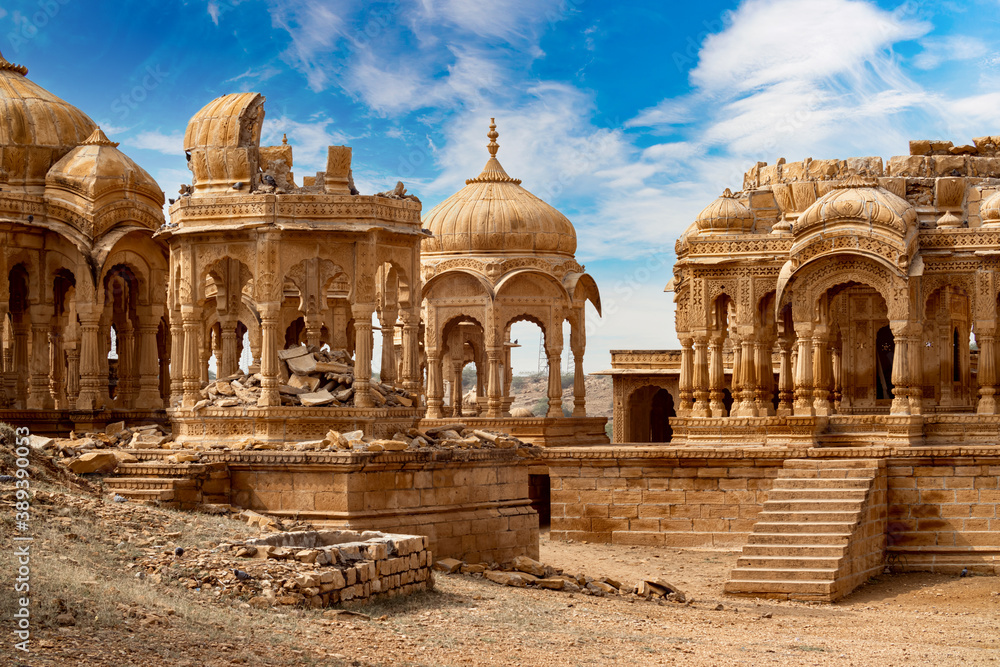 Bada Bagh, also called Barabagh (literally Big Garden) is a garden complex about 6 km north of Jaisalmer on the way to Ramgarh, in the state of Rajasthan in India. Bada Bagh, also called Barabagh (literally Big Garden) is a garden complex about 6 km north of Jaisalmer on the way to Ramgarh, in the state of Rajasthan in India.