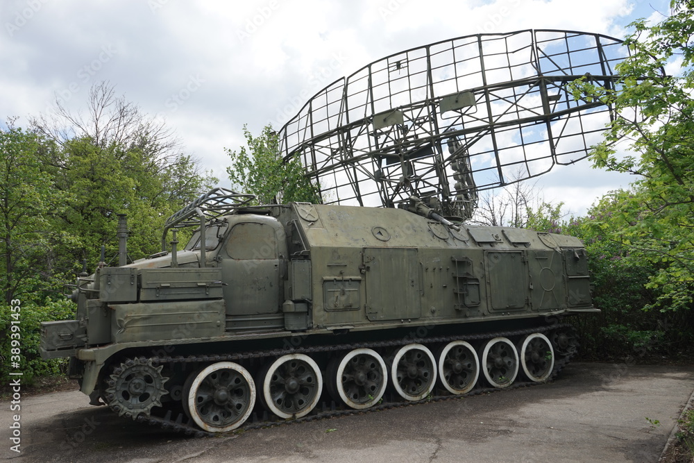 military equipment in the Victory Park on Sokolovaya Gora in Saratov. Russia