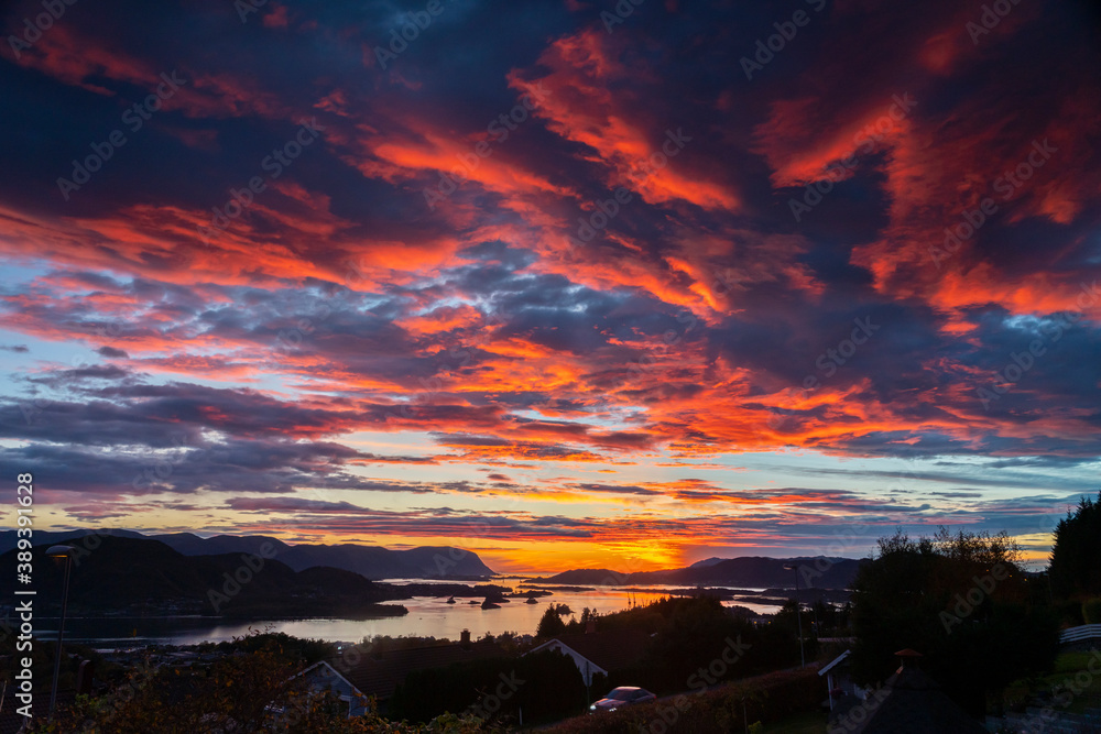 Sunnset at Sunnmore, Norway.