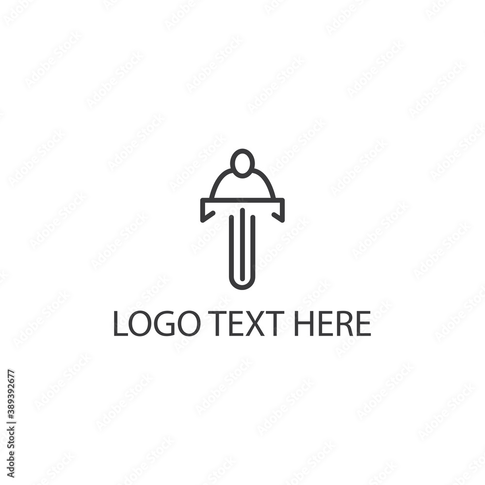 Obraz premium letter t creative logo illustration cycling line design vector template